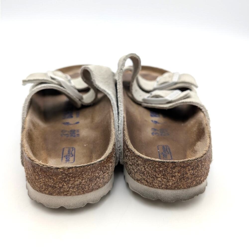 Birkenstock Arizona Soft Footbed Leather Sandal Unisex Oyster Sz USW8/M6 EU39 - Picture 4 of 10